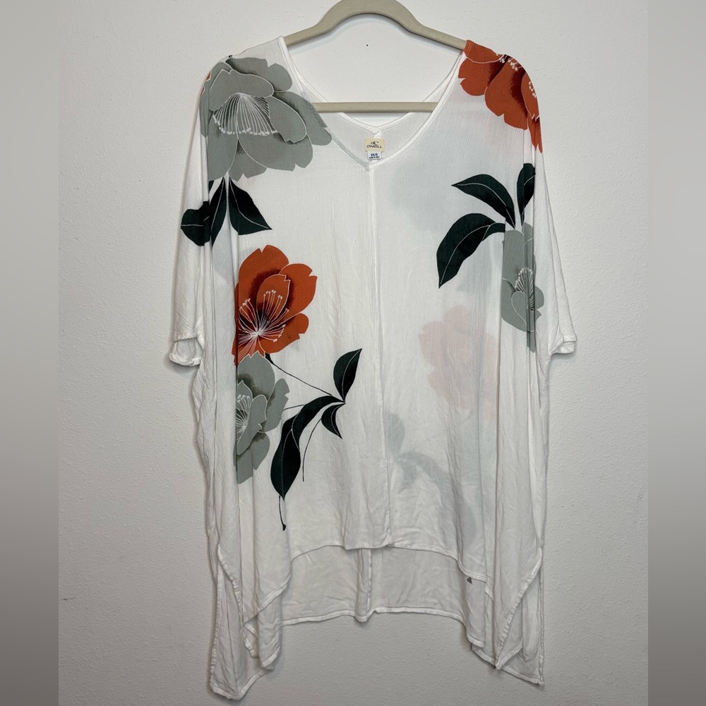 O'Neill White V-Neck Lightweight Swim cover